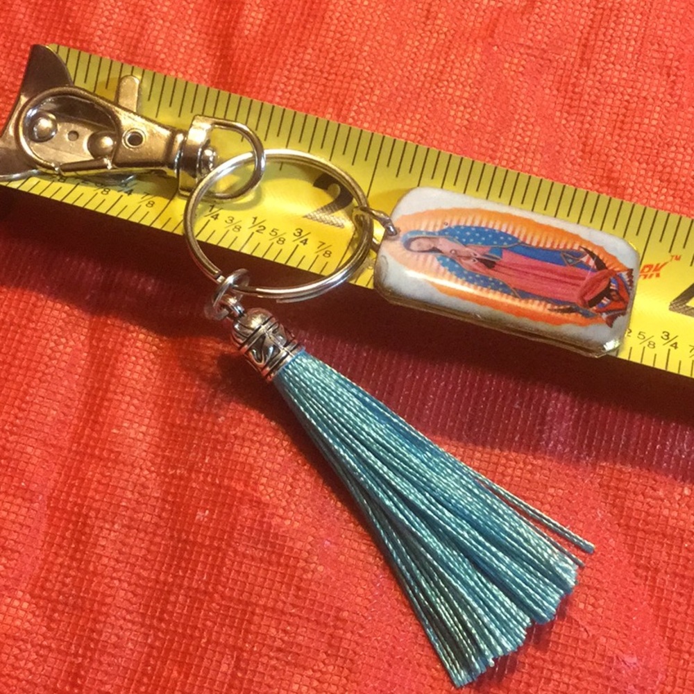 Beautiful reversible keychain or purse decoration.